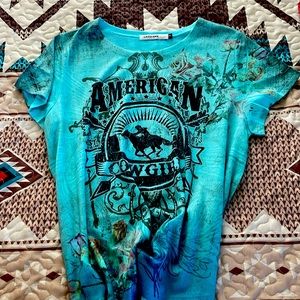 American cowgirl barrel racing